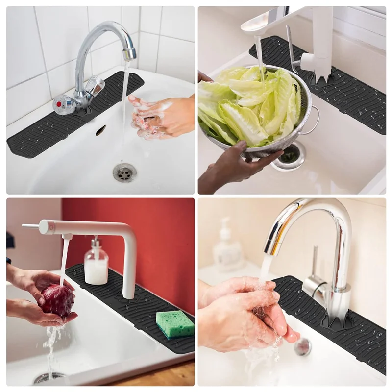 Kitchen Sink Splash Guards Sink Splash Guards Mat, Long Silicone Faucet Handle Water Catcher Tray for Kitchen BlackJAS
Kitchen Sink Splash Guards Sink Splash Guards Mat, Long Silicone Faucet Handle Water Catcher Tray for Kitchen BlackJAS