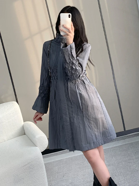 YUDX Pleated 2024 Fall New Women's Jacket Fashion Temperament Solid Peplum High Neck Long Sleeve Fashion Pleated Cardigan Top
YUDX Pleated 2024 Fall New Women's Jacket Fashion Temperament Solid Peplum High Neck Long Sleeve Fashion Pleated Cardigan Top