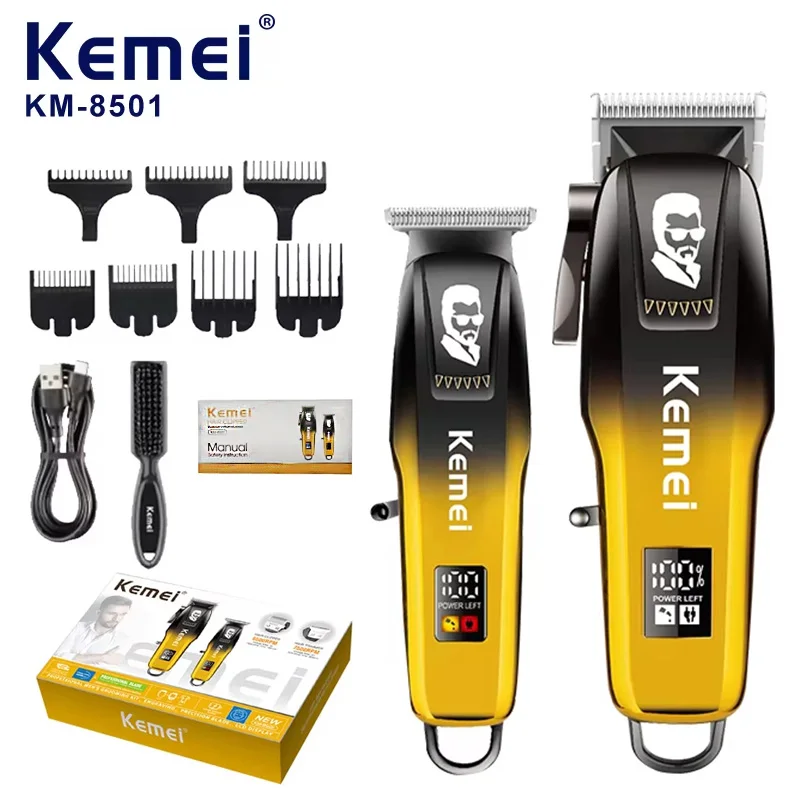 Kemei KM-8501 Professional Hair Clippers for Men USB Rechargeable Electric Hair Trimmer 2pcs for one Kit Haircut Machine
Kemei KM-8501 Professional Hair Clippers for Men USB Rechargeable Electric Hair Trimmer 2pcs for one Kit Haircut Machine