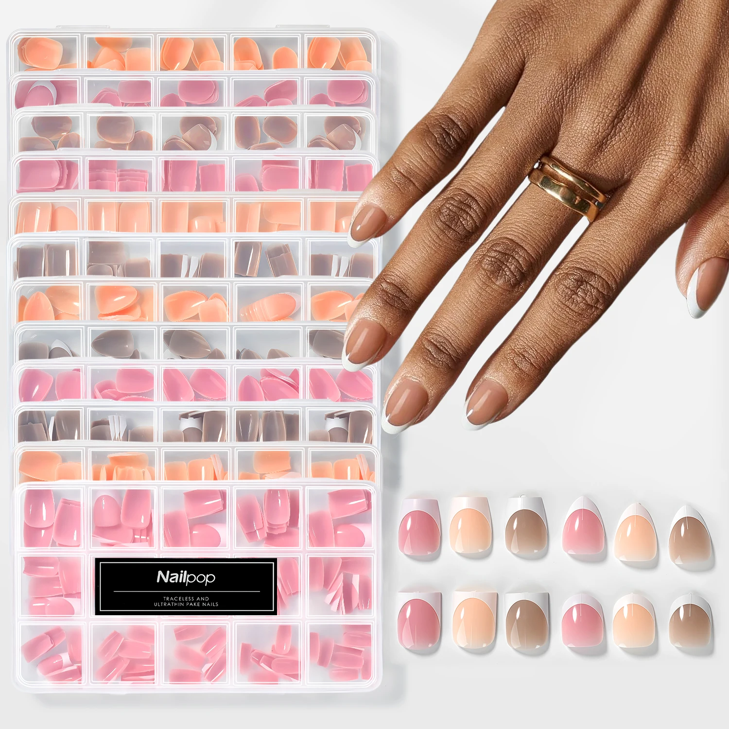 Nailpop Короткие французские накладные ногти с полным покрытием 150 шт. Короткие квадратные миндалевидные мягкие гелевые накладные ногти матовые для французского маникюра
Nailpop Короткие французские накладные ногти с полным покрытием 150 шт. Короткие квадратные миндалевидные мягкие гелевые накладные ногти матовые для французского маникюра