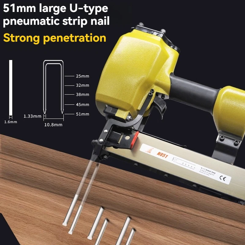 N851F Пневматический кодовый пистолет для гвоздей Деревообработка Промышленный класс Сильный пневматический U-образный кодовый пистолет для гвоздей 50 мм N-типа
N851F Пневматический кодовый пистолет для гвоздей Деревообработка Промышленный класс Сильный пневматический U-образный кодовый пистолет для гвоздей 50 мм N-типа
