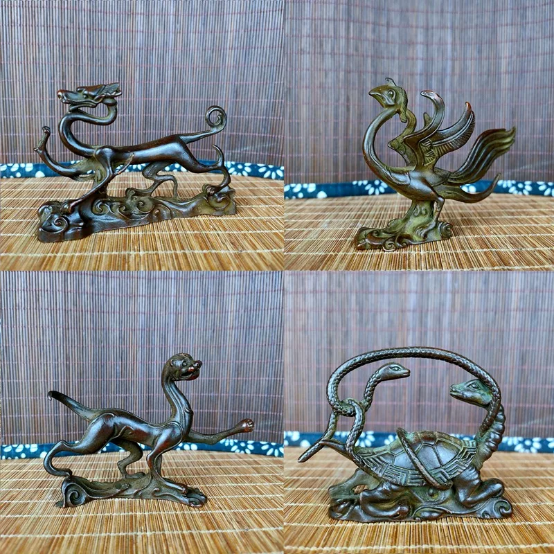 Sculpture animal statues are old four beast retro blue dragon, white tiger, vermilion bird cultural play study desktop display
Sculpture animal statues are old four beast retro blue dragon, white tiger, vermilion bird cultural play study desktop display