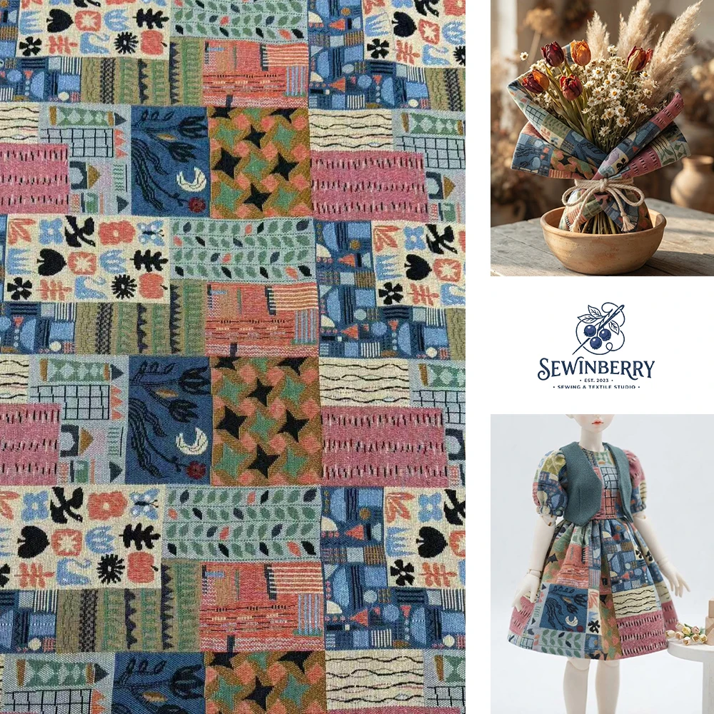 Ethnic Color Block Jacquard Cotton Polyester Fabric Plaid Material 100x145cm For Fat Quarter Patchwork DIY Sewing
Ethnic Color Block Jacquard Cotton Polyester Fabric Plaid Material 100x145cm For Fat Quarter Patchwork DIY Sewing
