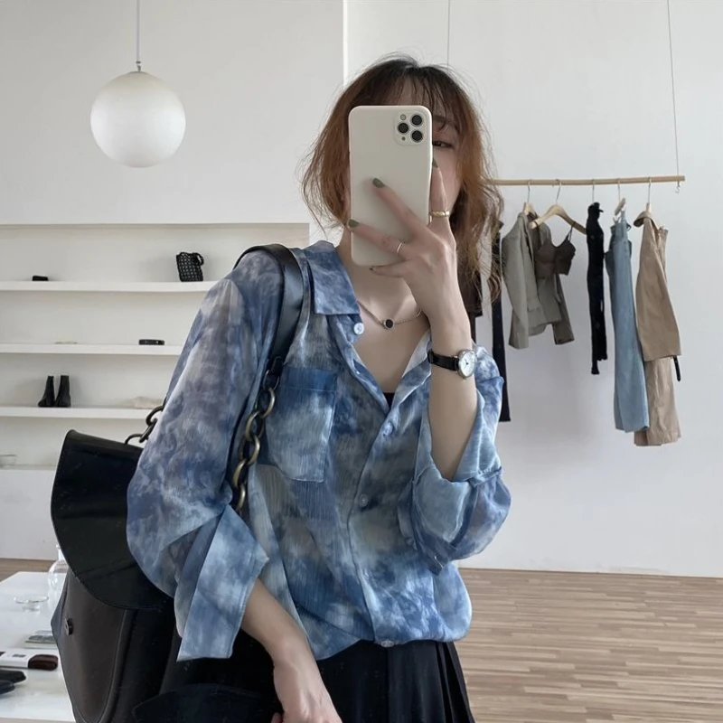 Women Ink Wash Print Long Sleeve Blouse 2026 Spring Autumn Elegant Shirt Korean Fashion Aesthetic Top
Women Ink Wash Print Long Sleeve Blouse 2026 Spring Autumn Elegant Shirt Korean Fashion Aesthetic Top