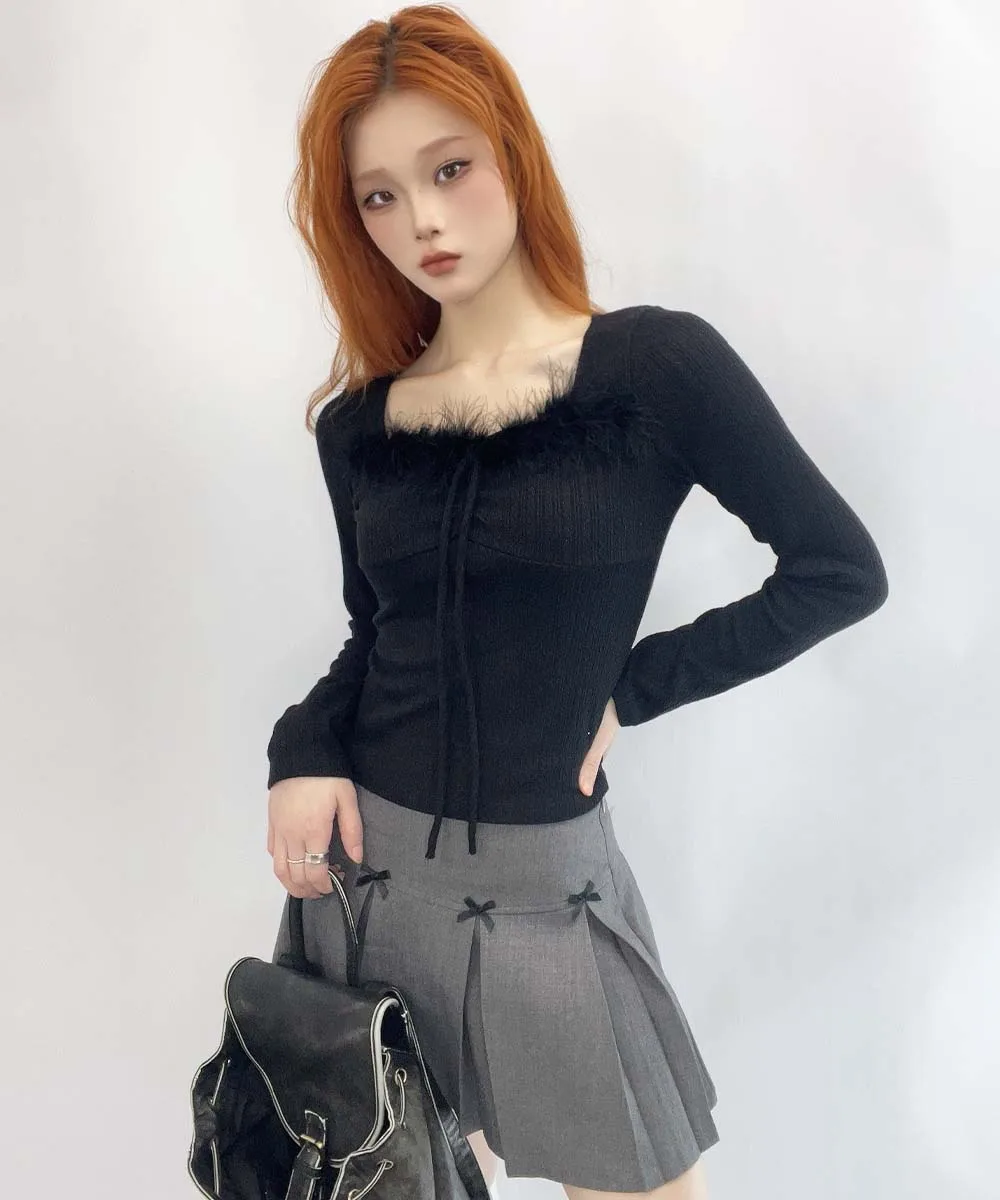 New Spring Women Elegant Fluffy Collar Top Long Sleeved Square Collar Slim Fit Soft Pullover Drawstring T-shirt Winter
New Spring Women Elegant Fluffy Collar Top Long Sleeved Square Collar Slim Fit Soft Pullover Drawstring T-shirt Winter