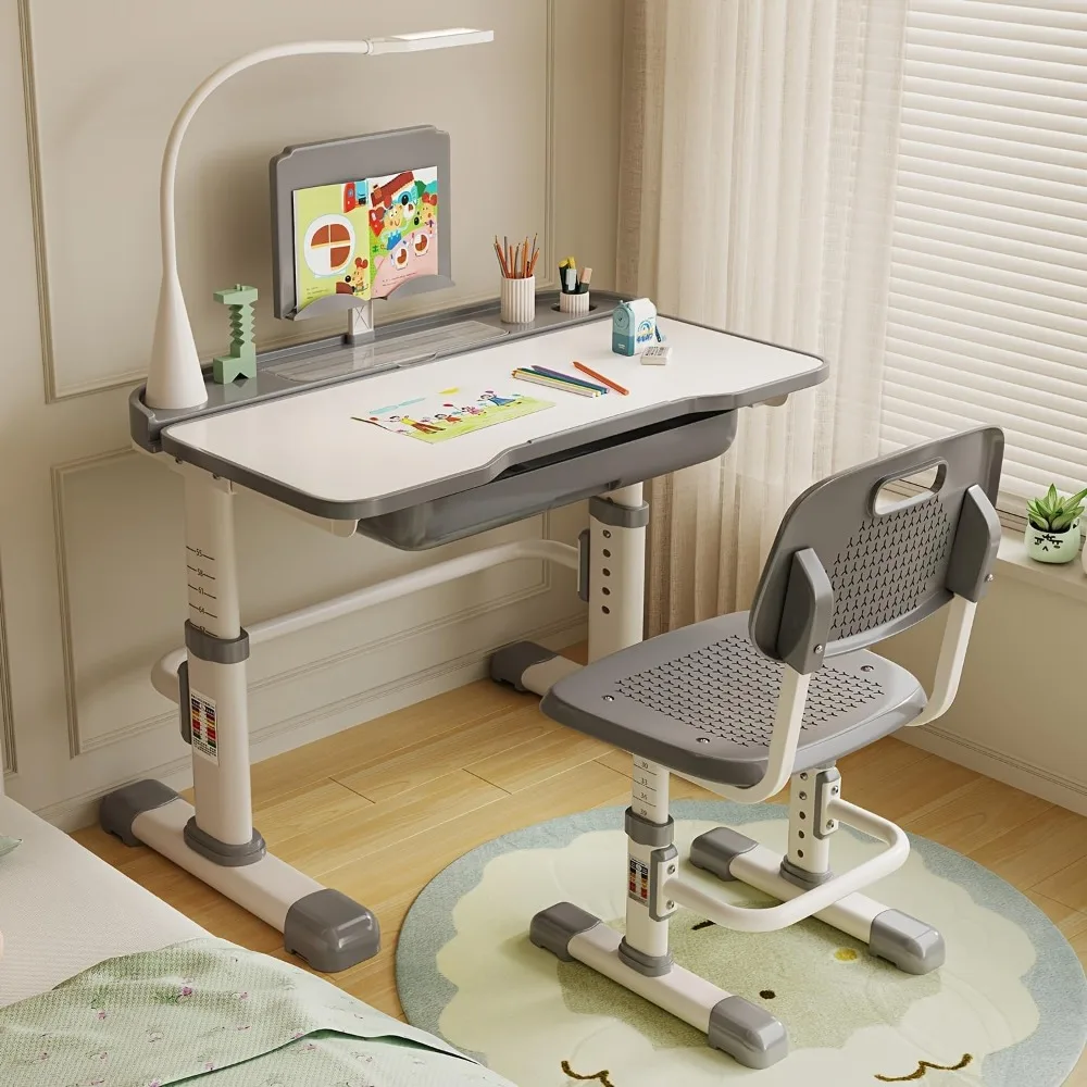 Kids Desk and Chair Set, Height Adjustable Children Bedroom Study Desk with Tilt Desktop, Can Directly for Drawing, Book Stand,
Kids Desk and Chair Set, Height Adjustable Children Bedroom Study Desk with Tilt Desktop, Can Directly for Drawing, Book Stand,