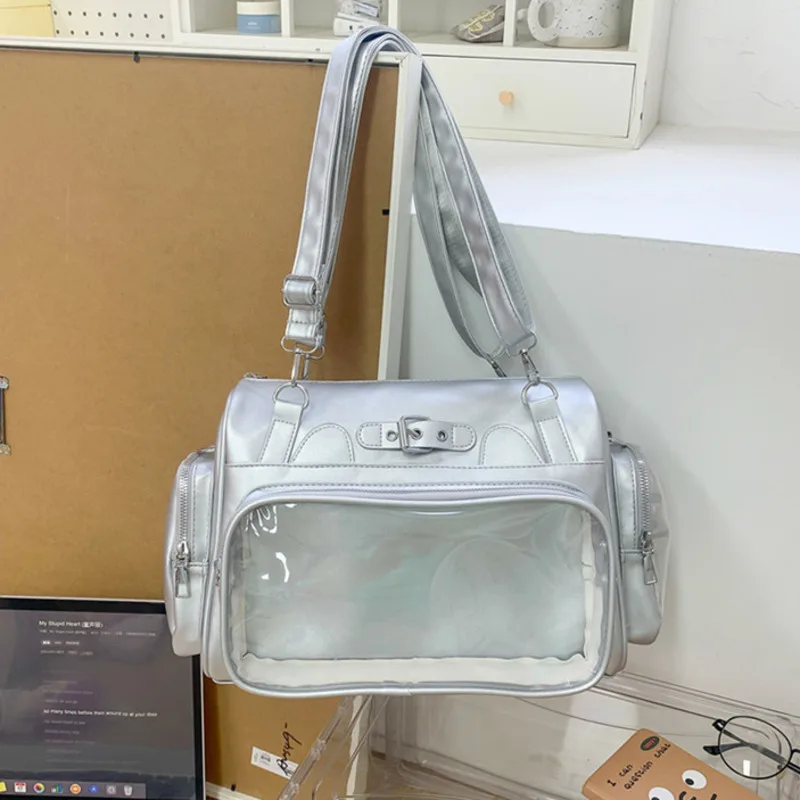 Black High Capacity Japanese Ita Bag Transparent Y2k Harajuku Shoulder Bag DIY Badge Display Lolita Crossbody Bag Women Backpack
Black High Capacity Japanese Ita Bag Transparent Y2k Harajuku Shoulder Bag DIY Badge Display Lolita Crossbody Bag Women Backpack