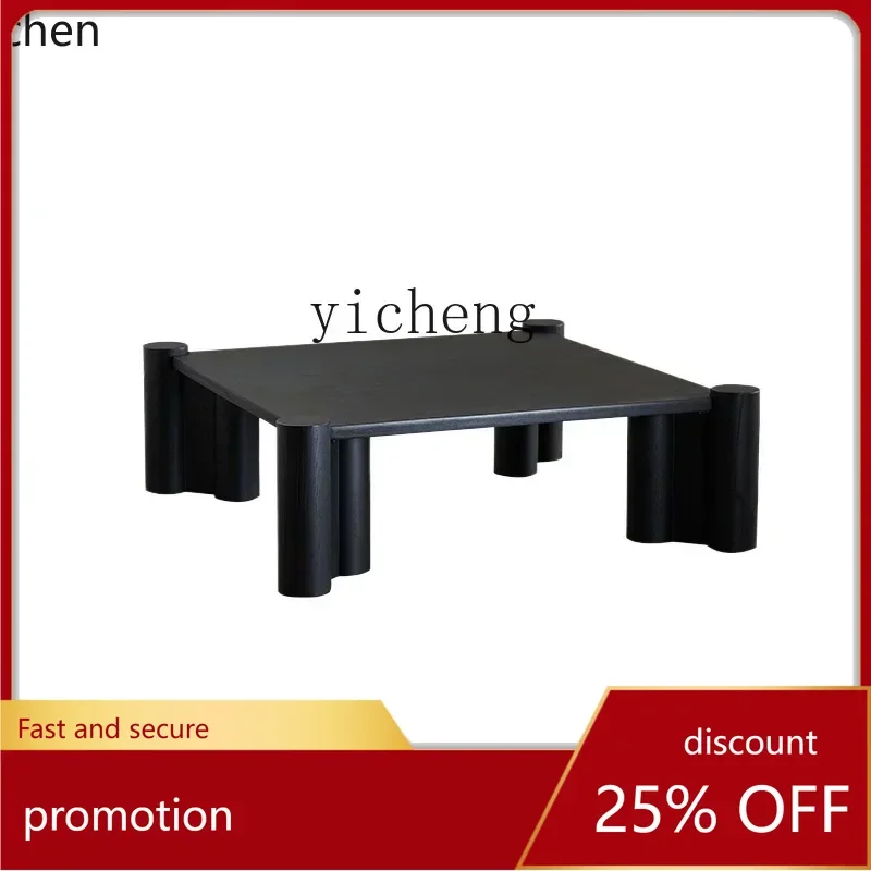 ZMLmedieval wabi-sabi wind cement paint oak solid wood square coffee table expression
ZMLmedieval wabi-sabi wind cement paint oak solid wood square coffee table expression