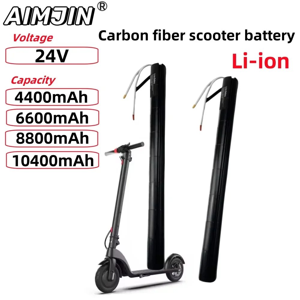 New 24V 4400mAh/6600mAh/8800mAh/10400mAh 18650 Lithium Battery Pack with BMS for Carbon Fiber Scooter
New 24V 4400mAh/6600mAh/8800mAh/10400mAh 18650 Lithium Battery Pack with BMS for Carbon Fiber Scooter