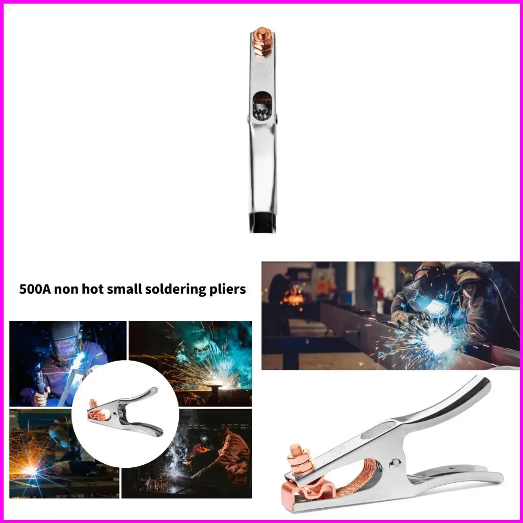 500A Electroplated Welding Ground Clamp High Conductivity Copper Jaw Braided Shunt Earth Grounding Cable Clip Tool
500A Electroplated Welding Ground Clamp High Conductivity Copper Jaw Braided Shunt Earth Grounding Cable Clip Tool
