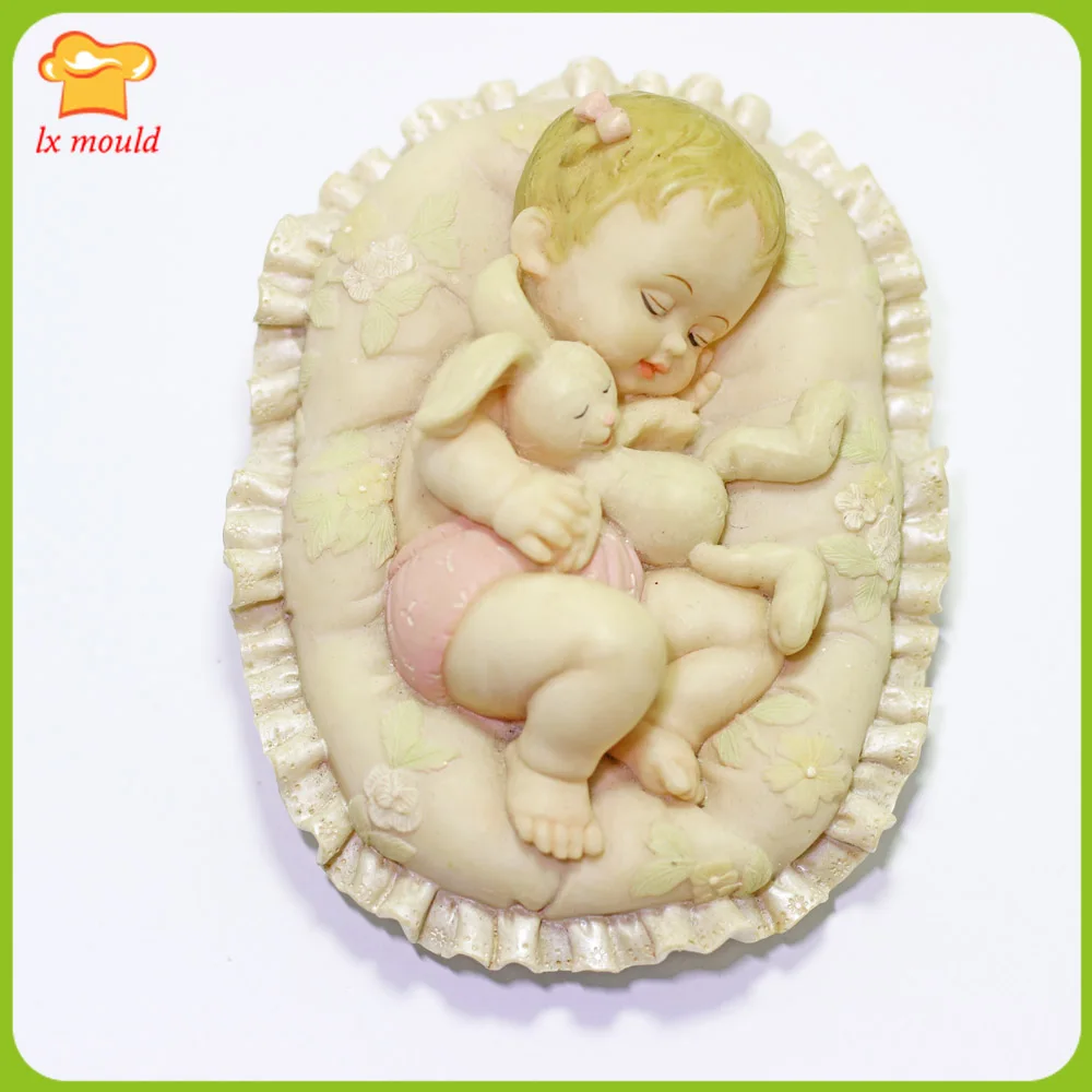 Силиконовая форма для кролика Baby & Muppet, кружевная колыбель с подолом, украшение для торта для шоколада, мыла, конфет, форма «сделай сам», 3D спальная кукла
Силиконовая форма для кролика Baby & Muppet, кружевная колыбель с подолом, украшение для торта для шоколада, мыла, конфет, форма «сделай сам», 3D спальная кукла