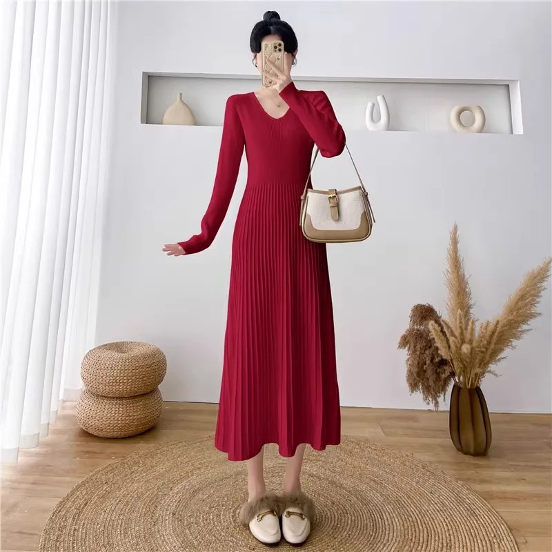 Sexy Women Dress Long Sleeved Solid Color Turtleneck Club Elegant Party Knitted Sweater Lady Dresses Pullover for Autumn
Sexy Women Dress Long Sleeved Solid Color Turtleneck Club Elegant Party Knitted Sweater Lady Dresses Pullover for Autumn