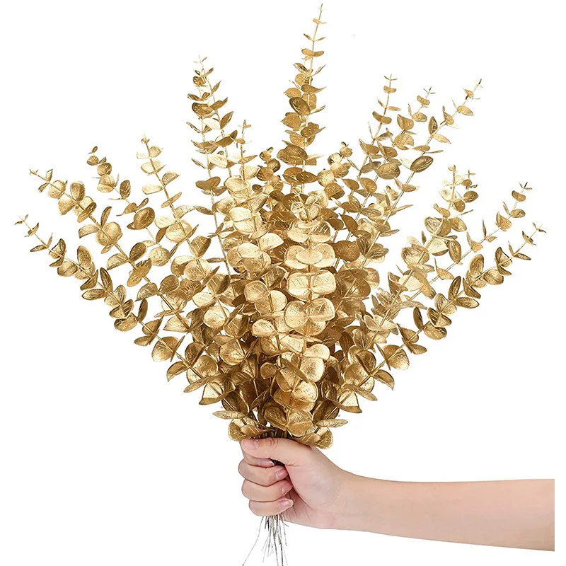 Artificial Gold Eucalyptus Branch Stem, Autumn Plants, Home Decoration, Wedding Flower Arrangement, Greenery, 5Pcs per Lot
Artificial Gold Eucalyptus Branch Stem, Autumn Plants, Home Decoration, Wedding Flower Arrangement, Greenery, 5Pcs per Lot