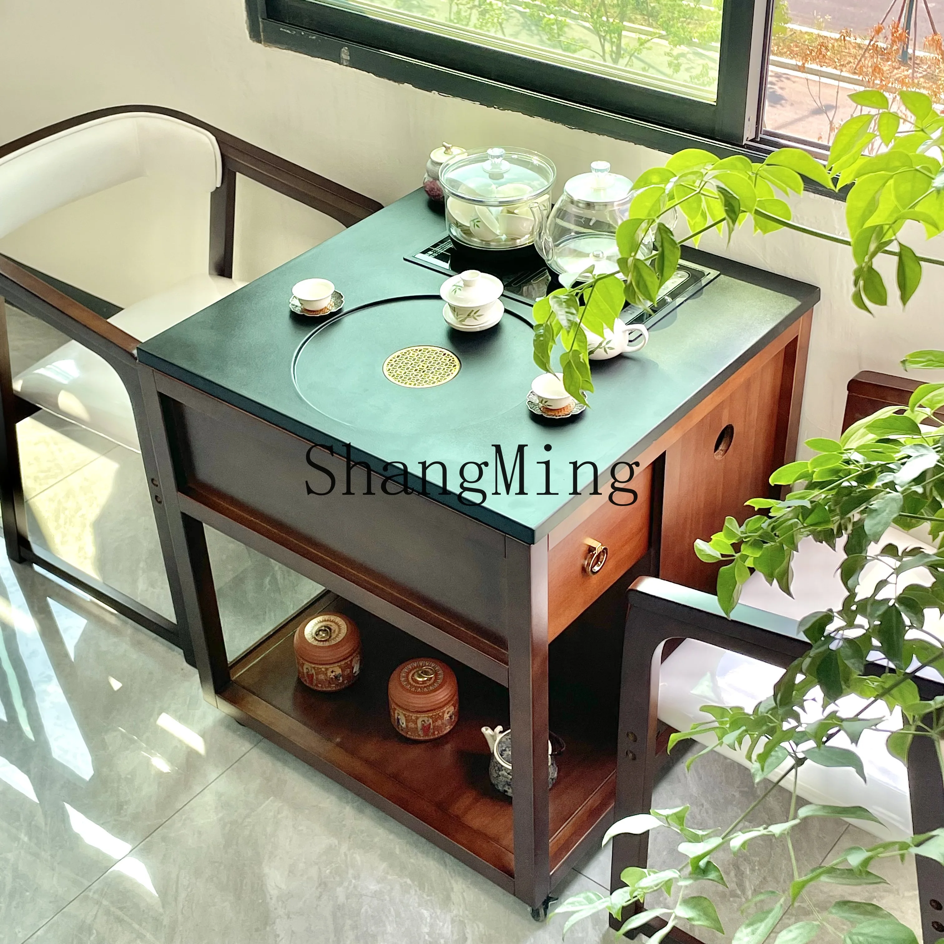 FG small apartment home tea table small coffee table walnut mobile balcony tea table
FG small apartment home tea table small coffee table walnut mobile balcony tea table