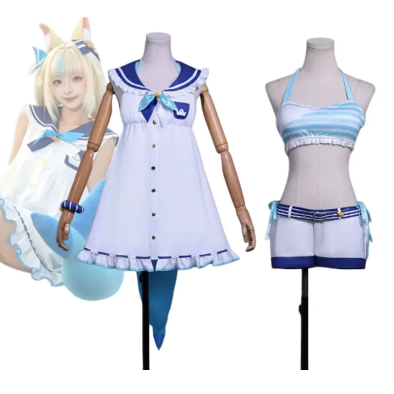 Hololive VTuber Sameko Saba Cosplay Suit Cute Blue Sailor Dress Gura Reincarnation Style JK Uniform With Shark Tail Kawaii Women
Hololive VTuber Sameko Saba Cosplay Suit Cute Blue Sailor Dress Gura Reincarnation Style JK Uniform With Shark Tail Kawaii Women