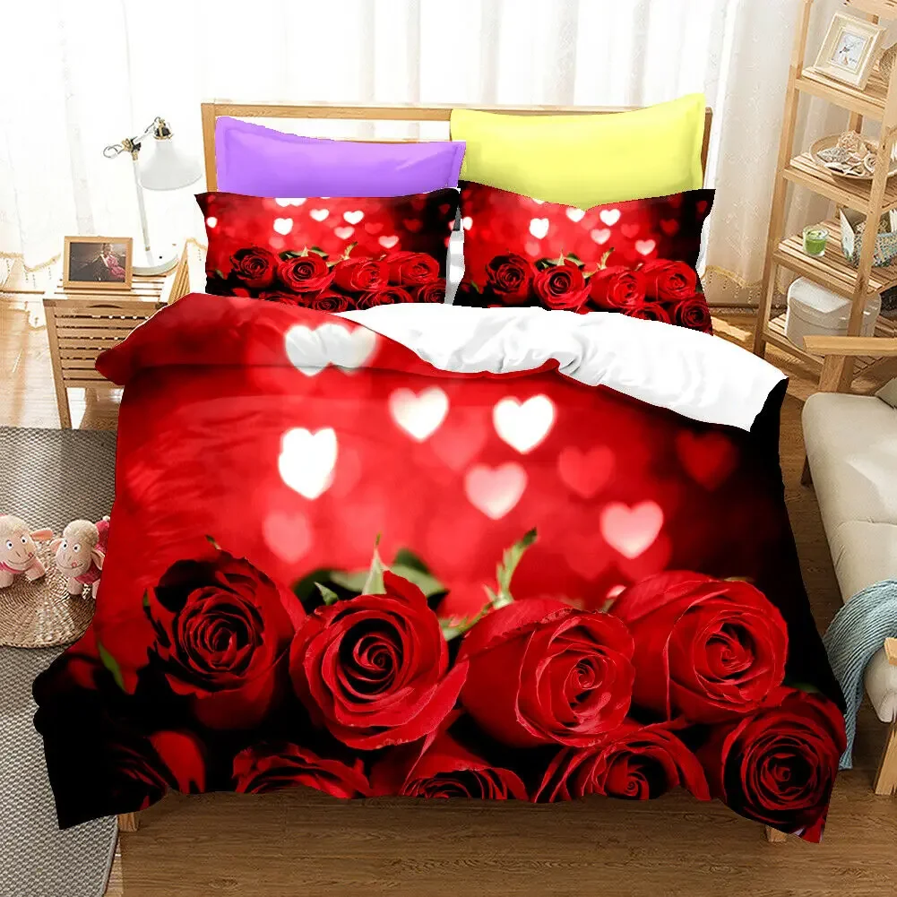 Red Rose Duvet Cover Set Flower 3D Passionate Rose Romantic Bedding Set For Woman Double Queen King Size Polyester Quilt Cover
Red Rose Duvet Cover Set Flower 3D Passionate Rose Romantic Bedding Set For Woman Double Queen King Size Polyester Quilt Cover