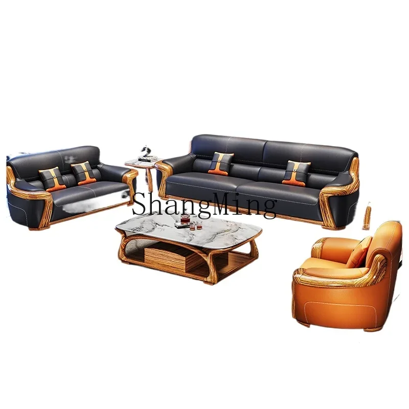 XMH new Chinese ebony leather sofa modern living room luxury villa first layer cowhide new combination sofa
XMH new Chinese ebony leather sofa modern living room luxury villa first layer cowhide new combination sofa
