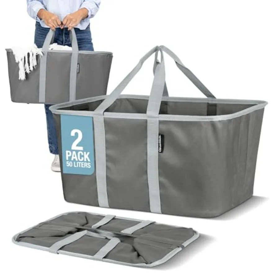 Collapsible Laundry Tote 2-Pack 50L Foldable Carry-All Storage Bin for Laundry, Car Trunk, RV, Dorm and Home Organization - Cha
Collapsible Laundry Tote 2-Pack 50L Foldable Carry-All Storage Bin for Laundry, Car Trunk, RV, Dorm and Home Organization - Cha