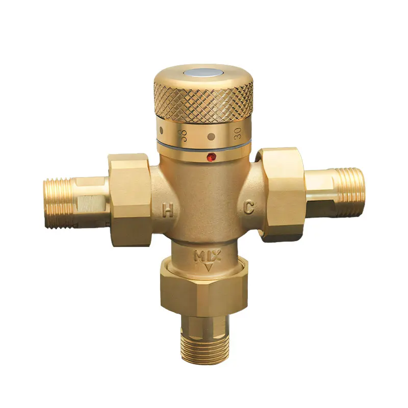 Solar thermal control valve Pipeline engineering valve All copper live joint automatic hot and cold water thermostatic valve
Solar thermal control valve Pipeline engineering valve All copper live joint automatic hot and cold water thermostatic valve