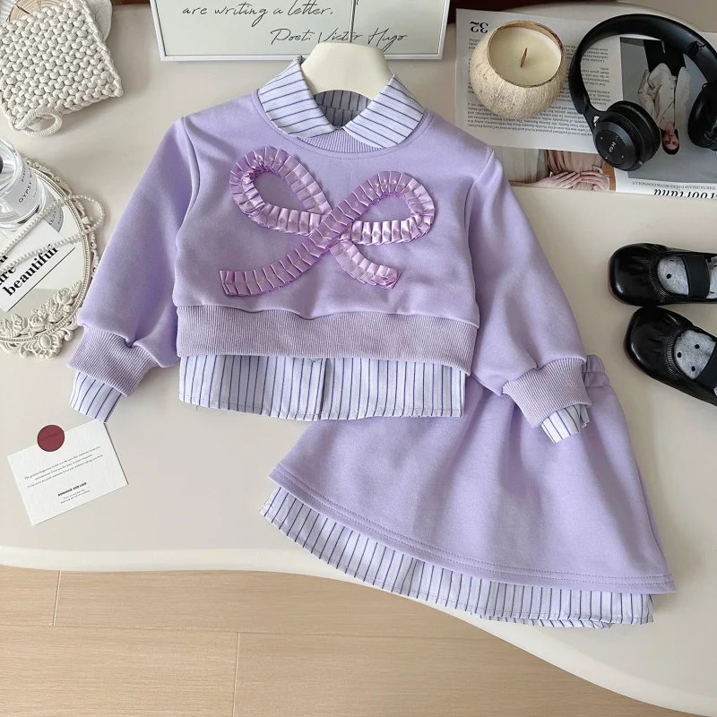 2025Girls' New Spring and Autumn Big Bowknot Western Style Fashion Purple Suit
2025Girls' New Spring and Autumn Big Bowknot Western Style Fashion Purple Suit