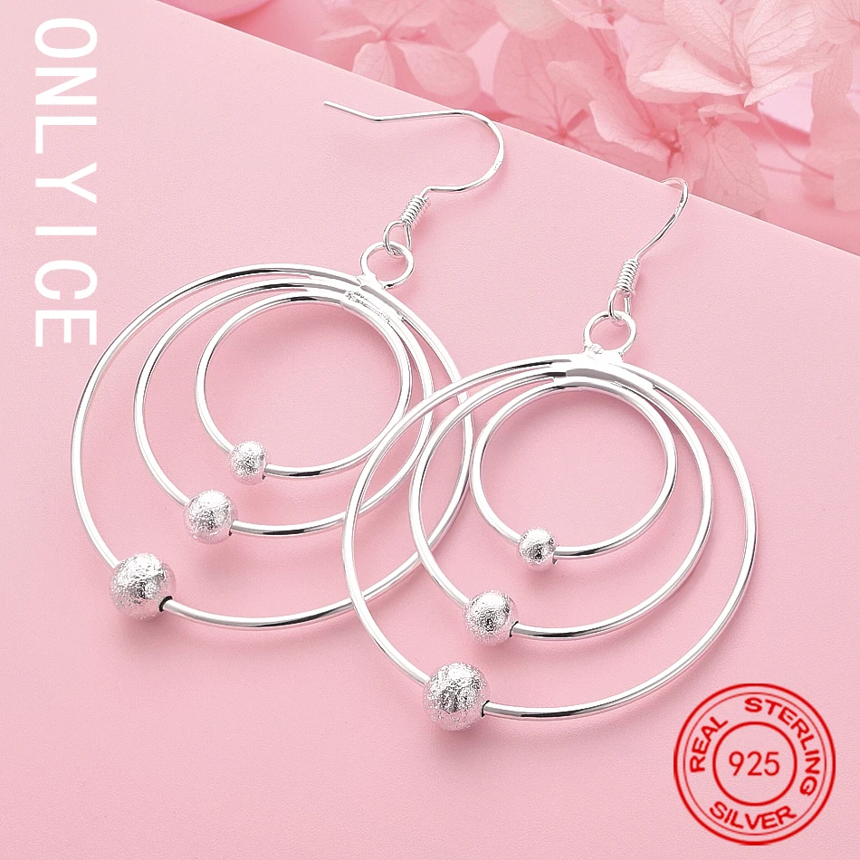 New Pure 100% 925 Sterling Silver Earrings Jewelry Three Circle Beads Christmas Gifts Wedding Party
New Pure 100% 925 Sterling Silver Earrings Jewelry Three Circle Beads Christmas Gifts Wedding Party