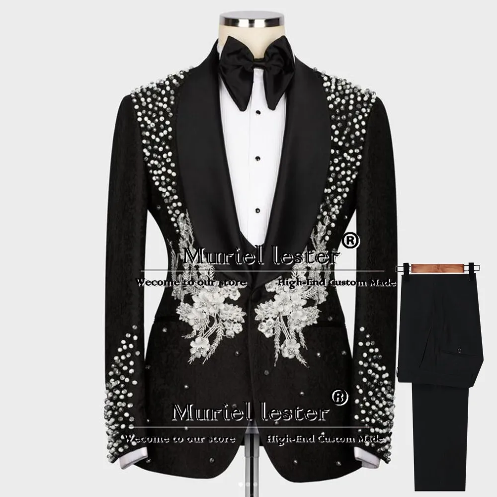 Groom Wedding Suits Luxury Crystals Beaded Appliques Jacket Pants 2 Pcs Men's Tuxedo Customized Formal Party Man Banquet Outfits
Groom Wedding Suits Luxury Crystals Beaded Appliques Jacket Pants 2 Pcs Men's Tuxedo Customized Formal Party Man Banquet Outfits