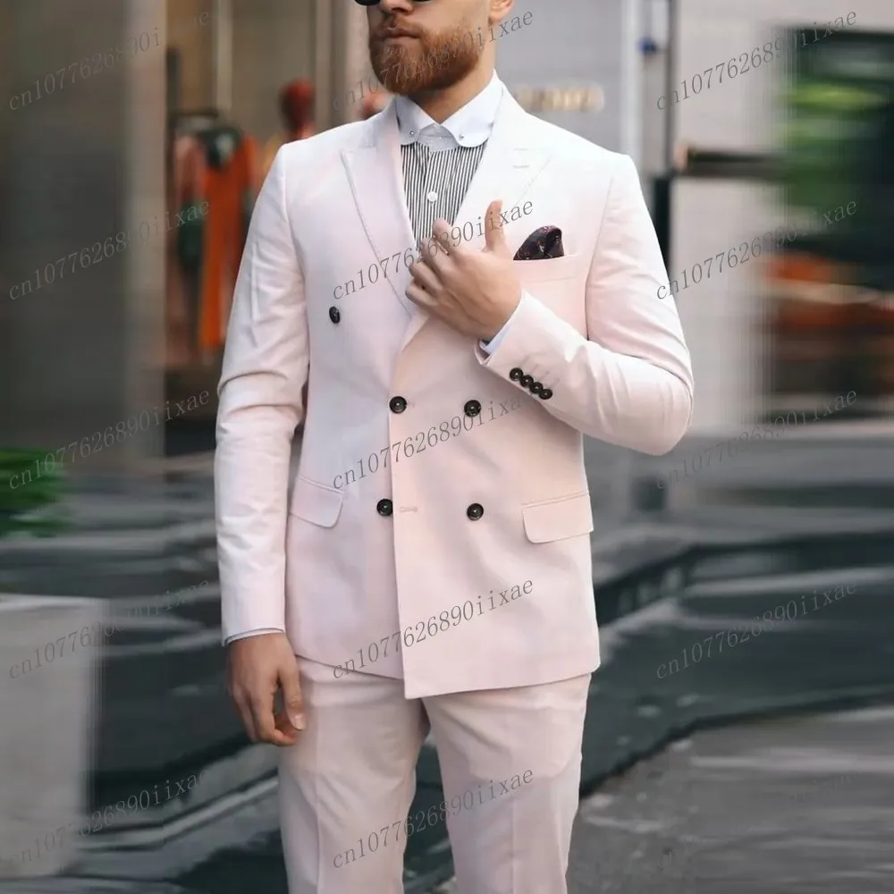 New Light Pink Men Business Suit Groomsman Groom Tuxedos Wedding Party Prom Formal Occasion 2 Piece Set Jacket And Pants
New Light Pink Men Business Suit Groomsman Groom Tuxedos Wedding Party Prom Formal Occasion 2 Piece Set Jacket And Pants