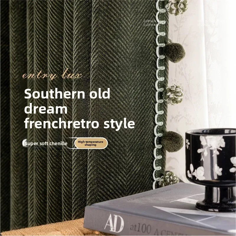 XL Custom Retro Green Thickened Herringbone Blackout Curtains for Living Room and Bedroom with High-End American Chenille
XL Custom Retro Green Thickened Herringbone Blackout Curtains for Living Room and Bedroom with High-End American Chenille