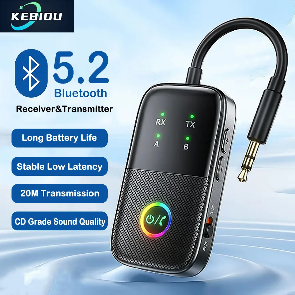 Беспроводной адаптер Bluetooth 5.2, аудиопередатчик, приемник для телевизора, самолета, поддержка 2 наушников с адаптивной домашней стереосистемой Apt-X
Беспроводной адаптер Bluetooth 5.2, аудиопередатчик, приемник для телевизора, самолета, поддержка 2 наушников с адаптивной домашней стереосистемой Apt-X