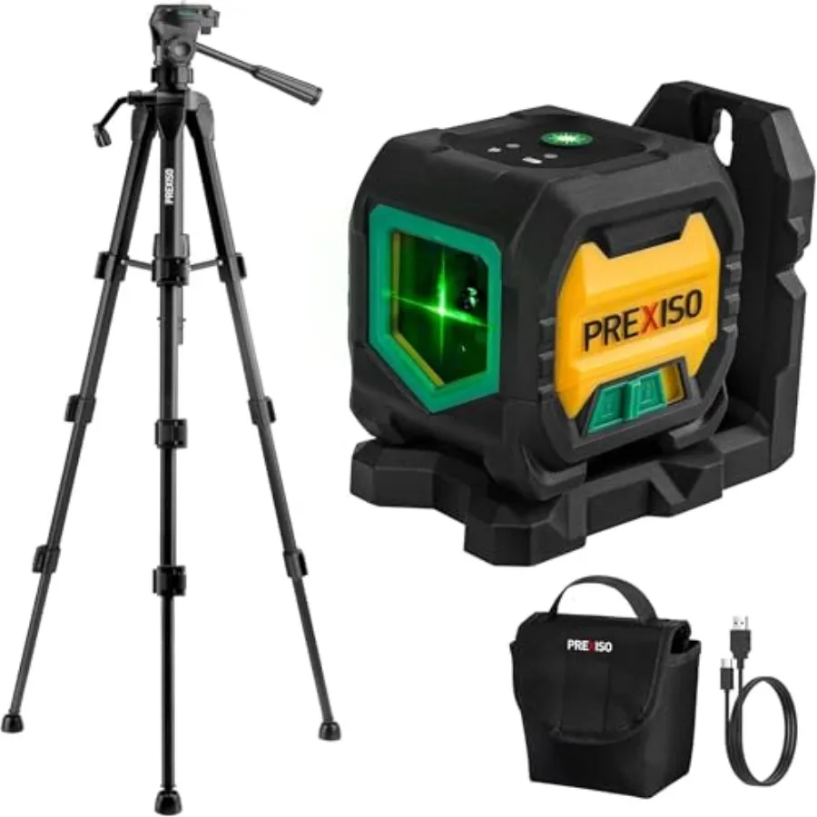 Laser Level with 47 Inch Tripod IP54 Rechargeable 65Ft Green Cross Line Laser Self Leveling Light Indicator 3 Brightnes
Laser Level with 47 Inch Tripod IP54 Rechargeable 65Ft Green Cross Line Laser Self Leveling Light Indicator 3 Brightnes
