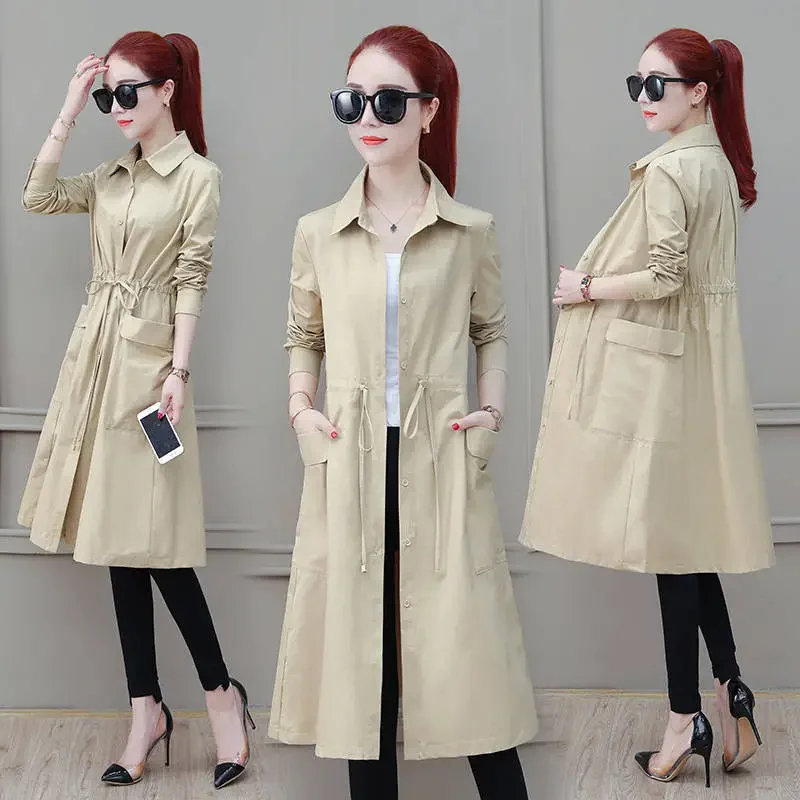 Trench Long Coat Woman Overwear Trun-Down Maxi Warm Slimming Classic Buttons Midi Split-Joint X-Long Ins Y2K Fitting Work
Trench Long Coat Woman Overwear Trun-Down Maxi Warm Slimming Classic Buttons Midi Split-Joint X-Long Ins Y2K Fitting Work
