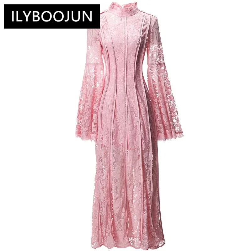 Women's Dress Flare Sleeve Lace Embroidery Stripe Slim Elegant Vintage Party Long Dresses For Women 2024 Luxury Brand
Women's Dress Flare Sleeve Lace Embroidery Stripe Slim Elegant Vintage Party Long Dresses For Women 2024 Luxury Brand