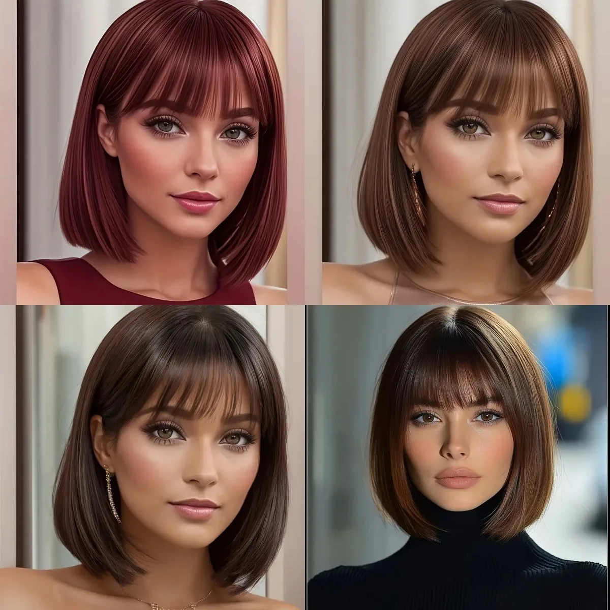 Bob Wig with Air Bangs, Stylish Short Straight Full Head Wig for Cosplay
Bob Wig with Air Bangs, Stylish Short Straight Full Head Wig for Cosplay