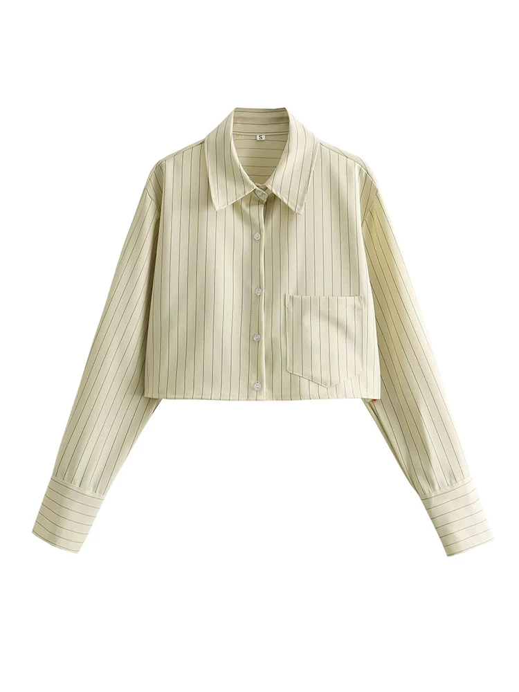 YENKYE Spring 2024 Women Vintage Striped Crop Shirt Blouse Long Sleeve Pocket Female Streetwear Short Tops Blusas Mujer
YENKYE Spring 2024 Women Vintage Striped Crop Shirt Blouse Long Sleeve Pocket Female Streetwear Short Tops Blusas Mujer