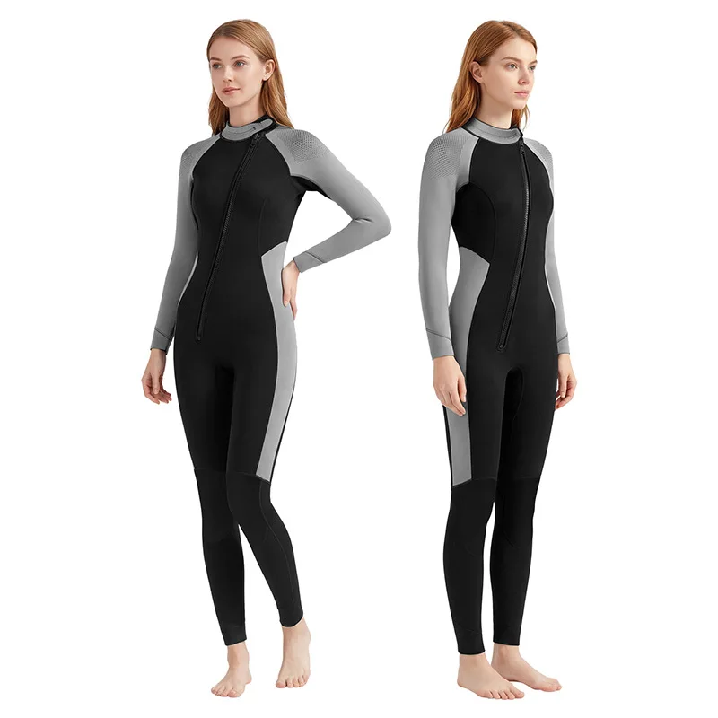 Women's 3mm Neoprene Wetsuit, Full Body Long Sleeve Diving Suit with Front Zipper, Thermal Surfing Swimsuit for Snorkeling Kayak
Women's 3mm Neoprene Wetsuit, Full Body Long Sleeve Diving Suit with Front Zipper, Thermal Surfing Swimsuit for Snorkeling Kayak