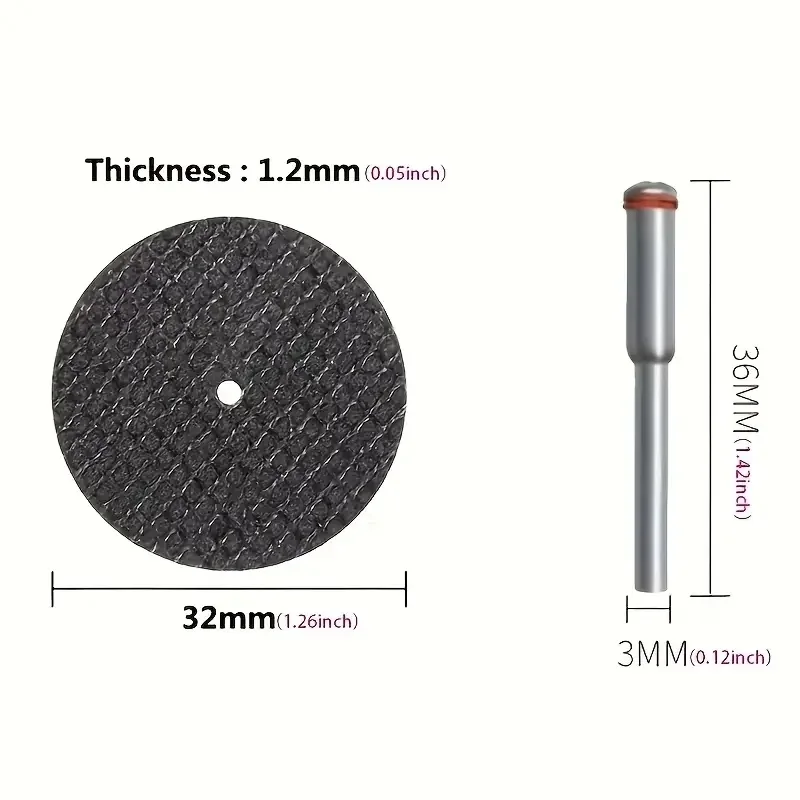 Suitable for Dremel Accesories Metal Cutting Rotary Tool Saw Blade Abrasive Cutting Disc 32mm With Mandrels Grinding Wheels
Suitable for Dremel Accesories Metal Cutting Rotary Tool Saw Blade Abrasive Cutting Disc 32mm With Mandrels Grinding Wheels