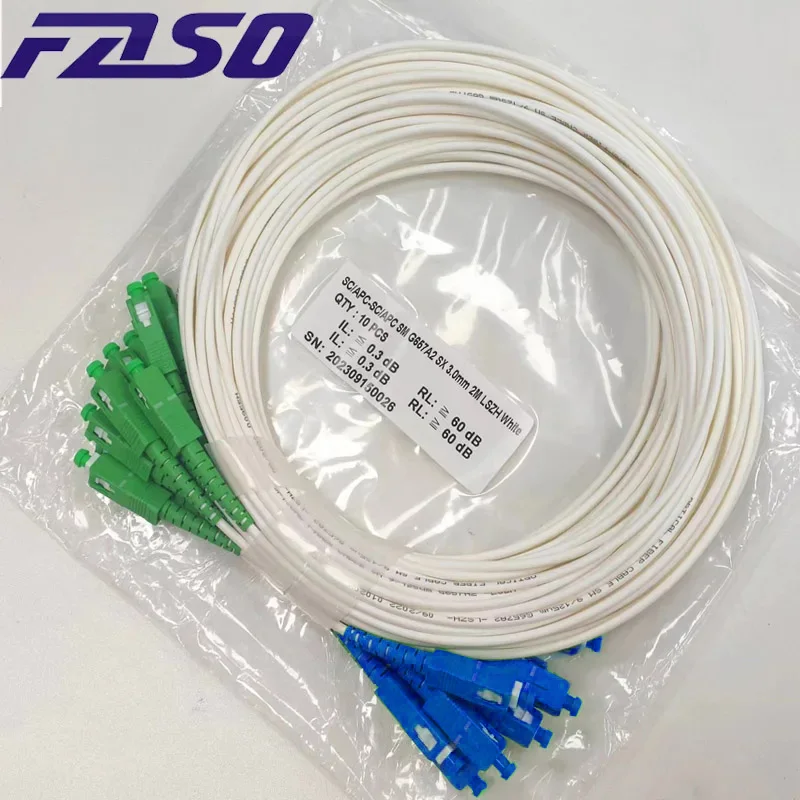 FASO G657A2 Jarretière Fibre Optique SC APC to SCUPc Cordon de Raccordement à Fibre Optique 3.0MM SX-SM Jarretiere Blanc Fibre
FASO G657A2 Jarretière Fibre Optique SC APC to SCUPc Cordon de Raccordement à Fibre Optique 3.0MM SX-SM Jarretiere Blanc Fibre