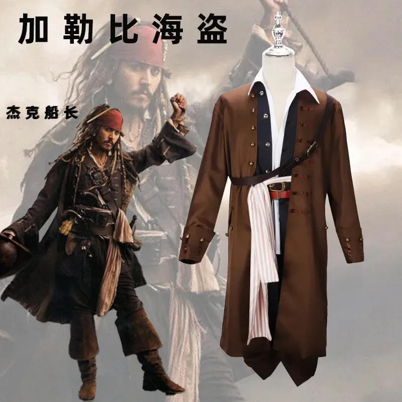 Movie Pirates of the Caribbean Cosplay Costume Captain Jack Sparrow COS Full Suit Set Halloween Party Performance Wear for Men
Movie Pirates of the Caribbean Cosplay Costume Captain Jack Sparrow COS Full Suit Set Halloween Party Performance Wear for Men