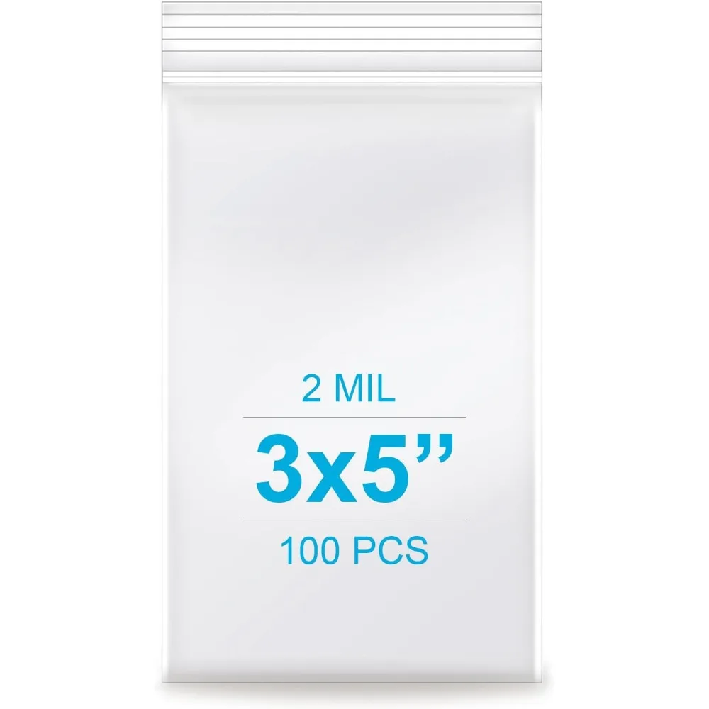 3''x 5'', (Pack of 100) 2 mil Thick Clear Plastic Reclosable Zip Poly Bags with Resealable Lock Seal Zipper for Photo, Jewelry, Bakery, Treats, Travel, Storage, Packaging & Shipping
3''x 5'', (Pack of 100) 2 mil Thick Clear Plastic Reclosable Zip Poly Bags with Resealable Lock Seal Zipper for Photo, Jewelry, Bakery, Treats, Travel, Storage, Packaging & Shipping