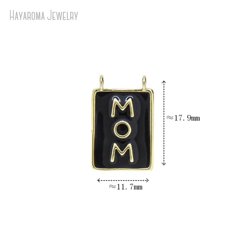 5Pcs Gold Color Wholesale Black Jewelry MOM Alphabet Letter Geometric Rectangle Pendant Enamel Metal Copper Charms
5Pcs Gold Color Wholesale Black Jewelry MOM Alphabet Letter Geometric Rectangle Pendant Enamel Metal Copper Charms