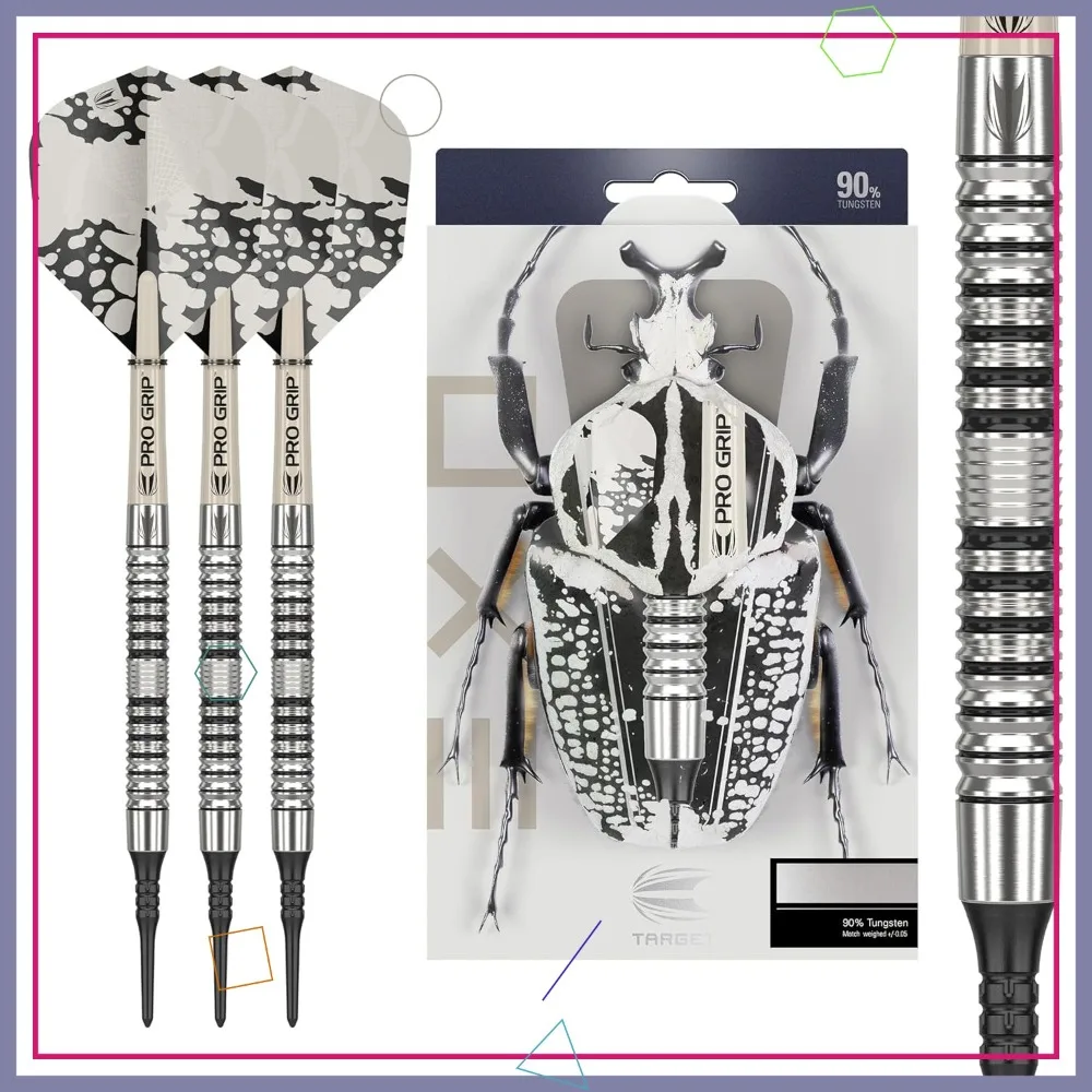 90% Tungsten Soft Tip Darts Set 18g – Pixel Tip, Pro Grip Shafts, No.6 Flights
90% Tungsten Soft Tip Darts Set 18g – Pixel Tip, Pro Grip Shafts, No.6 Flights