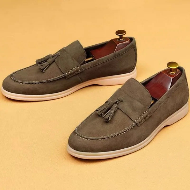 Skin-friendly Comfortable Suede Tassel Loafers Man Soft Soles Slip-on Business Casual Shoes breathable Men's Flats Bean Shoes
Skin-friendly Comfortable Suede Tassel Loafers Man Soft Soles Slip-on Business Casual Shoes breathable Men's Flats Bean Shoes