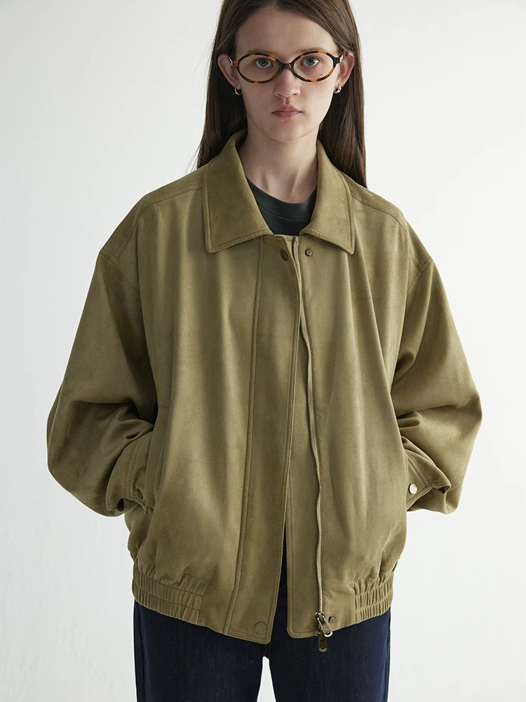 Neutral Casual Suede Feel Jaet HaveRice Restaurant Freedom een Field Small Collar Baroque Sle Zipper Closure Long Sve
Neutral Casual Suede Feel Jaet HaveRice Restaurant Freedom een Field Small Collar Baroque Sle Zipper Closure Long Sve