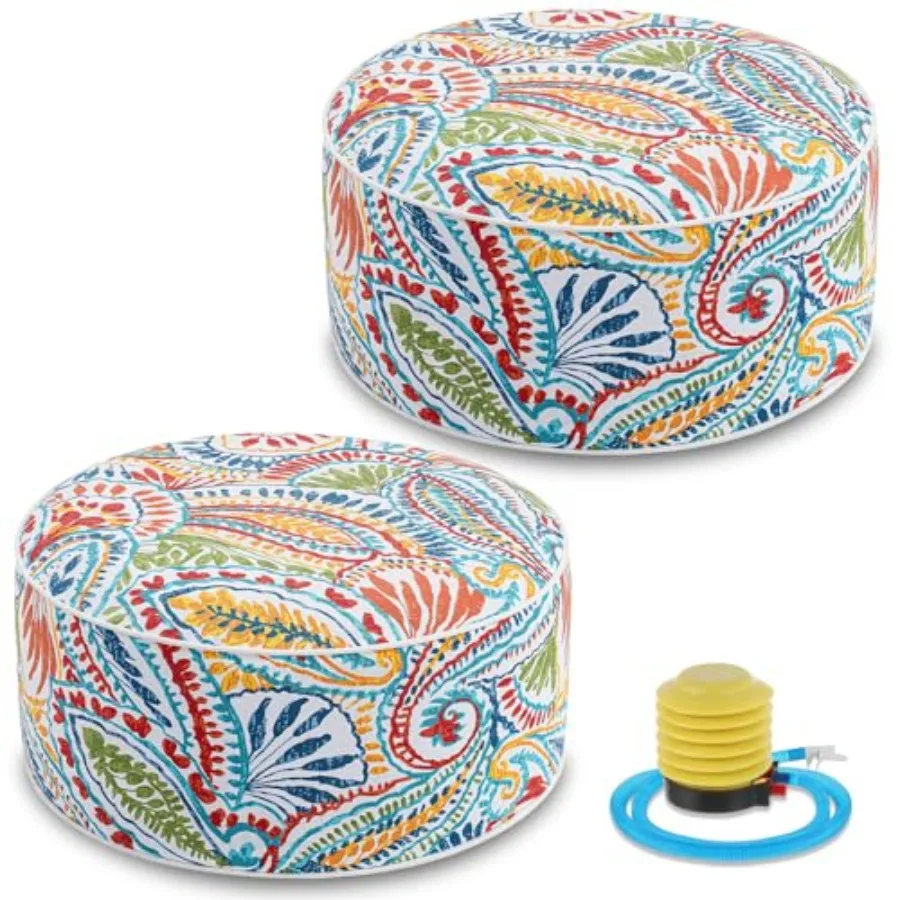 2 Pack Outdoor/Indoor Inflatable Ottoman 21 x 9 Inch Paisley All Weather Round Footrest Stool with Handle Water Repellent Porta
2 Pack Outdoor/Indoor Inflatable Ottoman 21 x 9 Inch Paisley All Weather Round Footrest Stool with Handle Water Repellent Porta