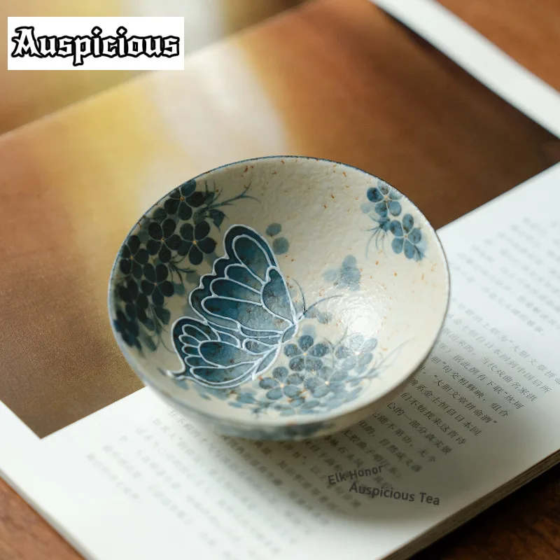 100ml Hand-painted Butterfly Teacupblue And White Firestone Red Tea Bowl Tea-tasting Fragrance Cup Chazhan Master Cups Tea Items
100ml Hand-painted Butterfly Teacupblue And White Firestone Red Tea Bowl Tea-tasting Fragrance Cup Chazhan Master Cups Tea Items