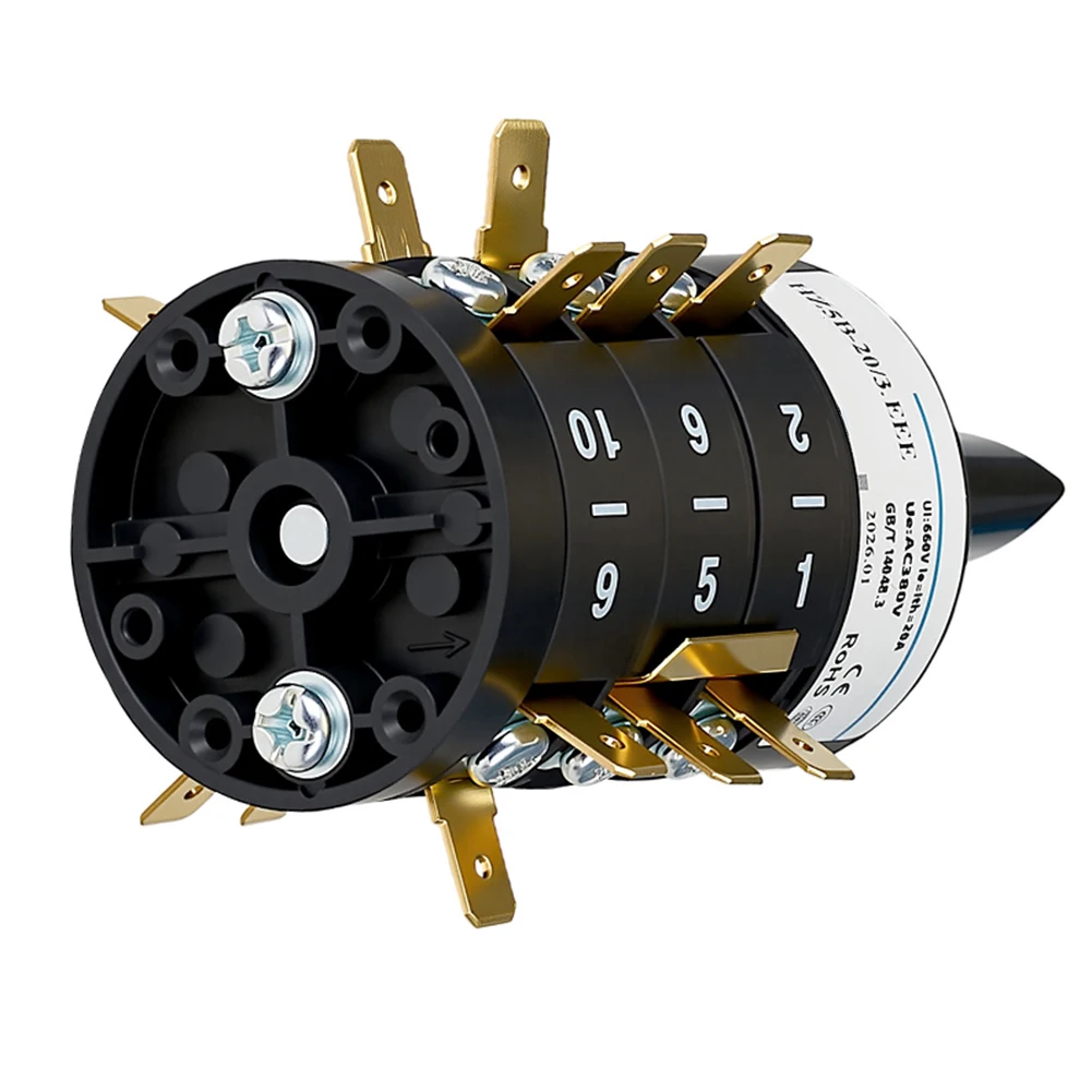 HZ5B 20/3 Rotary Switch 5-Position 3-Section AC380V 20A with High Temperature Resistance and Superior Insulation Performance
HZ5B 20/3 Rotary Switch 5-Position 3-Section AC380V 20A with High Temperature Resistance and Superior Insulation Performance