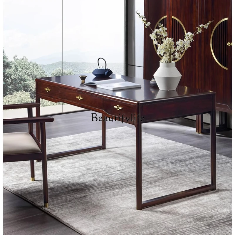 New Chinese light luxury style desk book chair combination modern simple ebony all solid wood
New Chinese light luxury style desk book chair combination modern simple ebony all solid wood