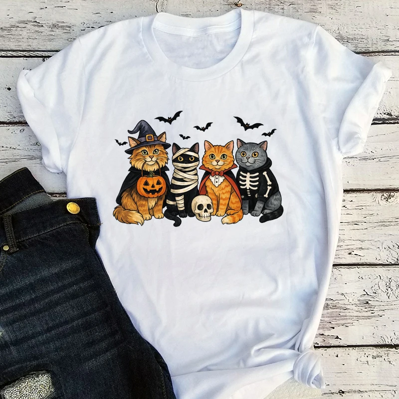 Halloween Black Cat Ghost Shirt Halloween Spooky Season Cat T-Shirt Ghost Top for Women Cute Halloween Gift
Halloween Black Cat Ghost Shirt Halloween Spooky Season Cat T-Shirt Ghost Top for Women Cute Halloween Gift