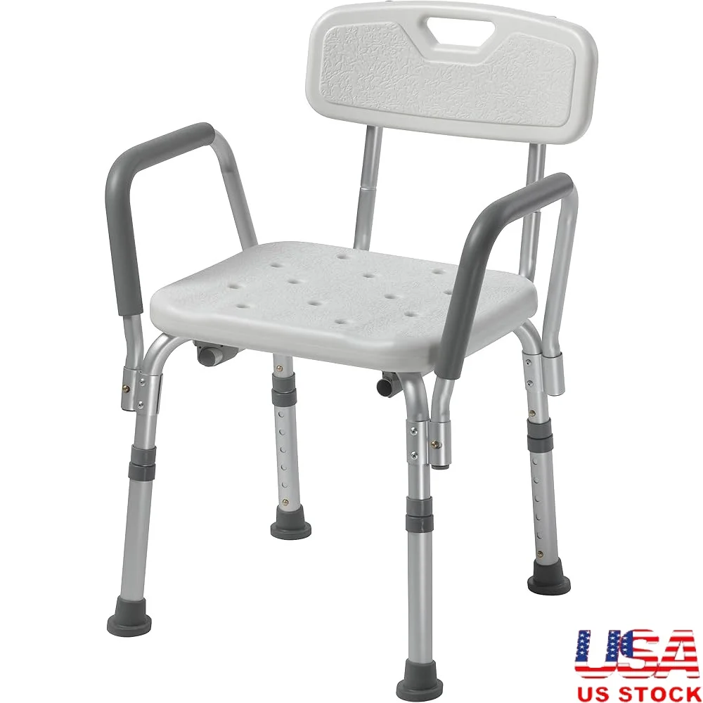 Adjustable Shower Chair with Back Padded Arms Non-Slip Feet Bath Stool Elderly Adults Mobility Support Safe Transfer
Adjustable Shower Chair with Back Padded Arms Non-Slip Feet Bath Stool Elderly Adults Mobility Support Safe Transfer