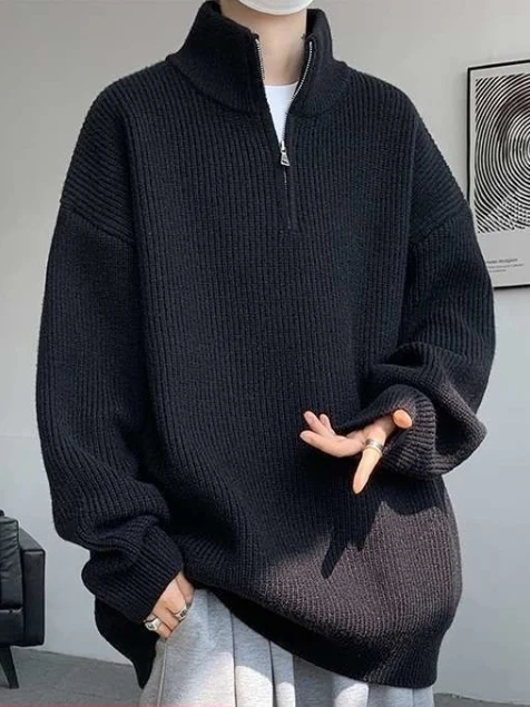 Trendy Oversize Men's Knitwear Zipper f High Collar Loose Fit Winter Faion Casual Polyester Fiber Soft Long Sve Sweater
Trendy Oversize Men's Knitwear Zipper f High Collar Loose Fit Winter Faion Casual Polyester Fiber Soft Long Sve Sweater